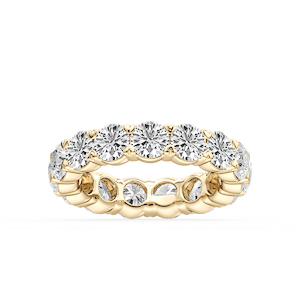 Ocean Round Lab Grown Diamond Shared V-Prong Eternity Band