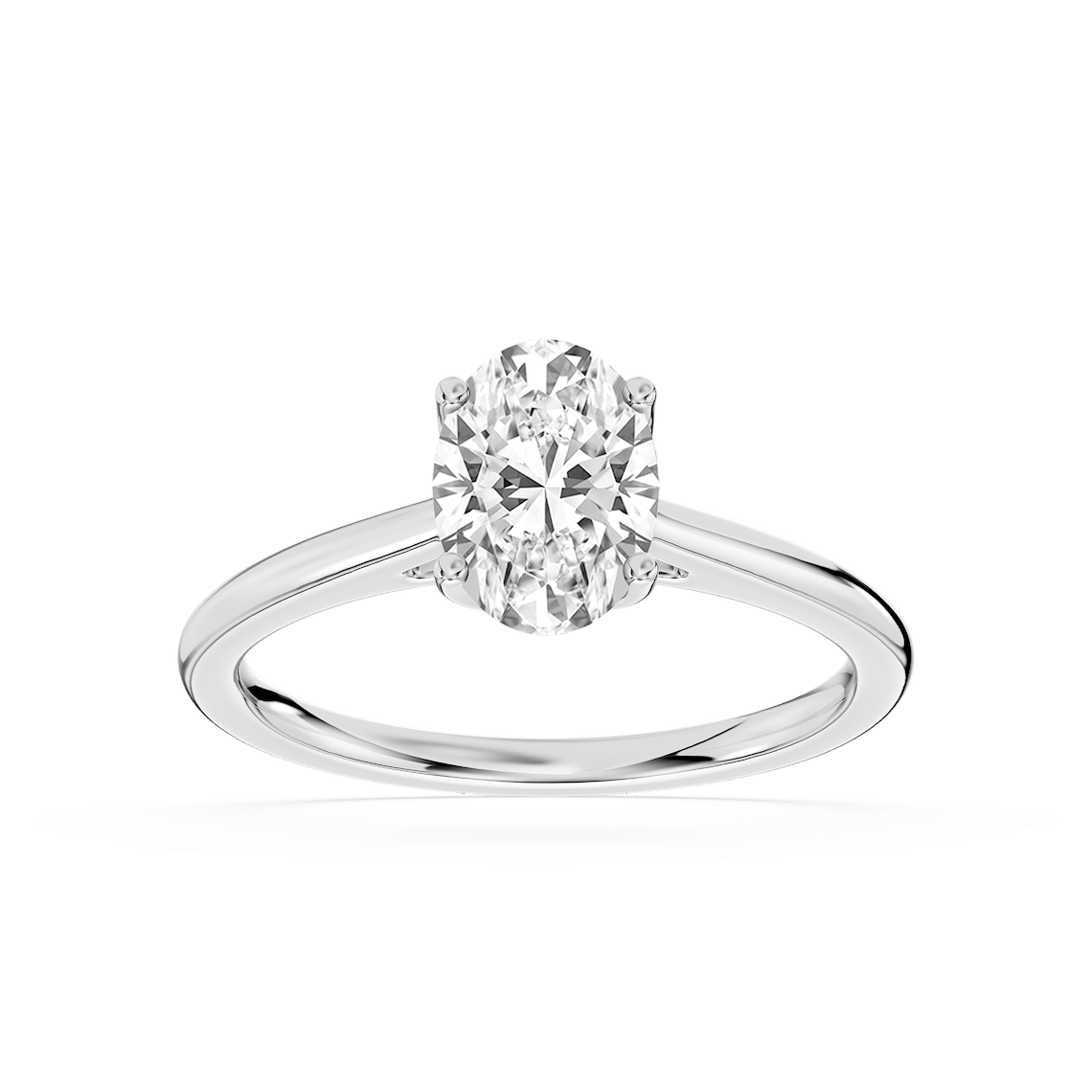 Odessa 1 ctw Oval Lab Grown Diamond Flower Petal Solitaire Engagement Ring