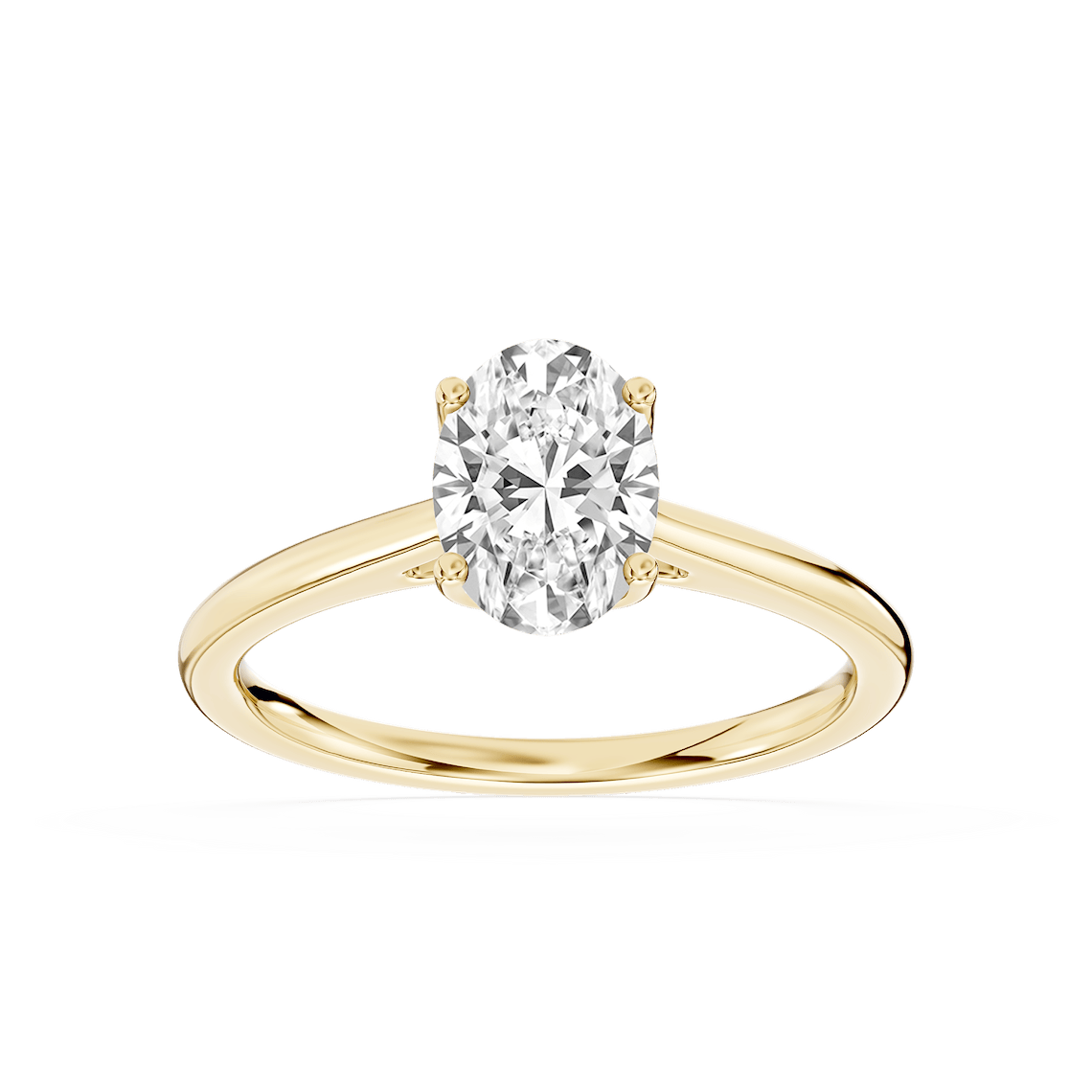 Odessa 1 ctw Oval Lab Grown Diamond Flower Petal Solitaire Engagement Ring
