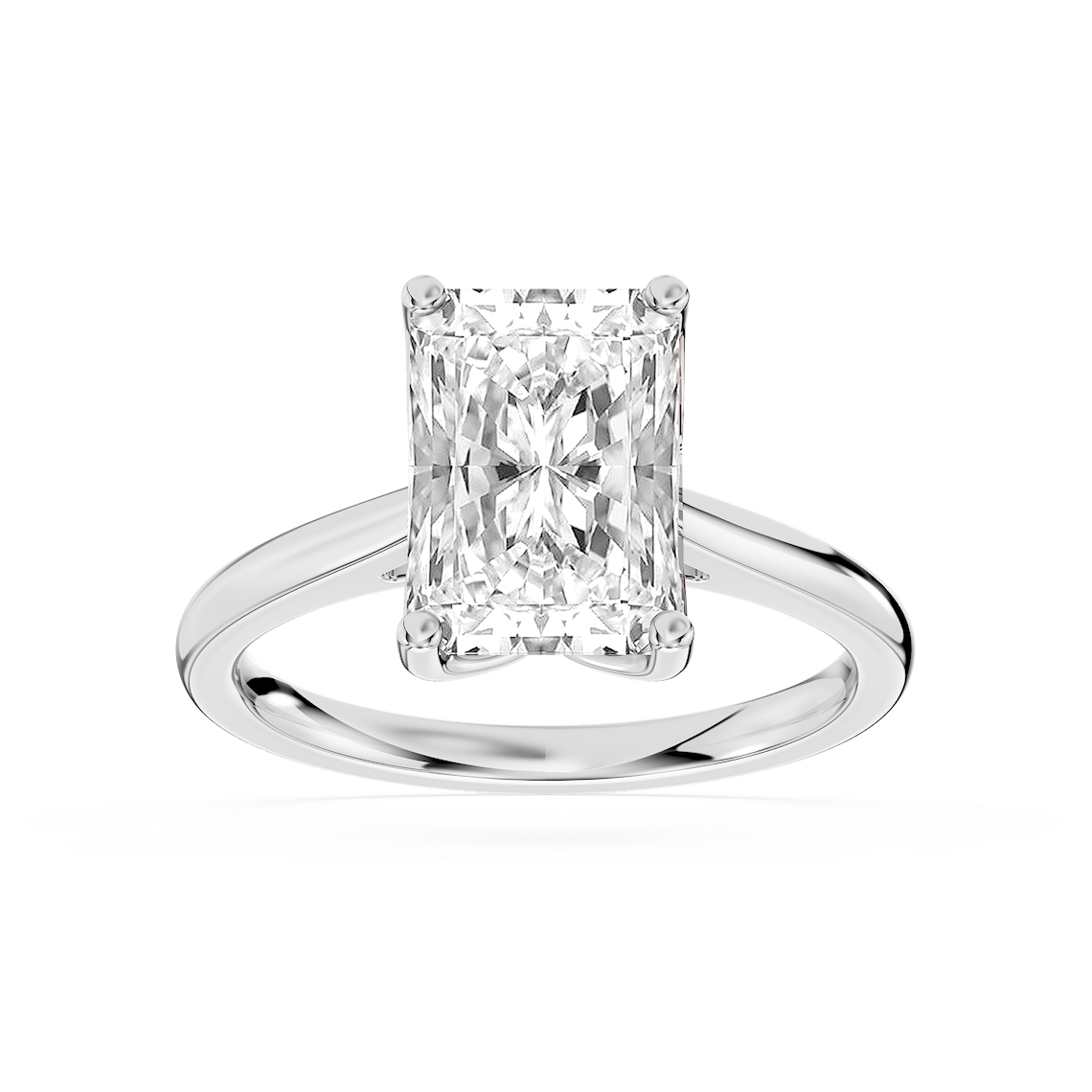 Odessa 2 ½ ctw Radiant Lab Grown Diamond Flower Petal Solitaire Engagement Ring