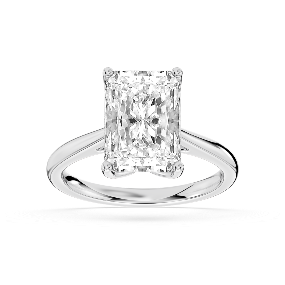 Odessa 3 ctw Radiant Lab Grown Diamond Flower Petal Solitaire Engagement Ring