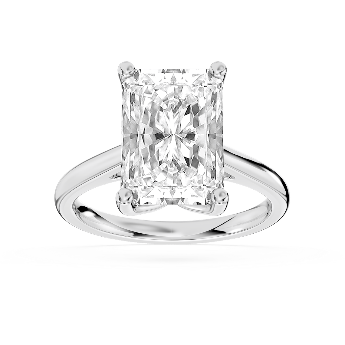 Odessa 4 ctw Radiant Lab Grown Diamond Flower Petal Solitaire Engagement Ring