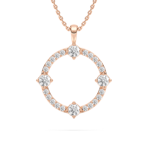 5/8 ctw Round Lab Grown Diamond Open Compass Pendant  - 18 Inches