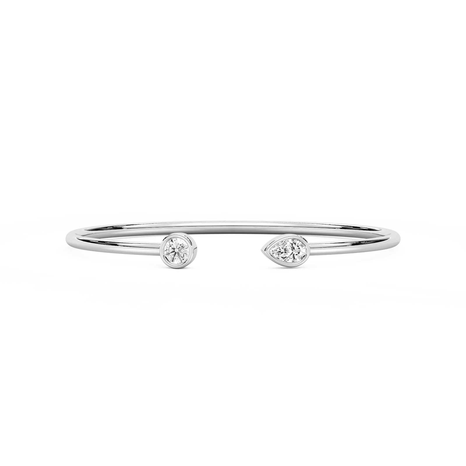 1 ctw Lab Grown Diamond Bezel Set Cuff Bracelet - 7.5 Inches
