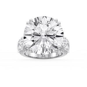 Ophelia 27 ¼ ctw Round Lab Grown Diamond Graduated Side Stone Engagement Ring - Signature Collection