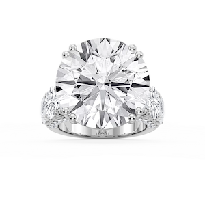 Ophelia 27 ¼ ctw Round Lab Grown Diamond Graduated Side Stone Engagement Ring - Signature Collection