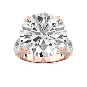 Ophelia 27 ¼ ctw Round Lab Grown Diamond Graduated Side Stone Engagement Ring - Signature Collection