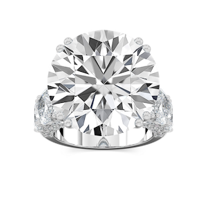 Ophelia 27 ¼ ctw Round Lab Grown Diamond Graduated Side Stone Engagement Ring - Signature Collection