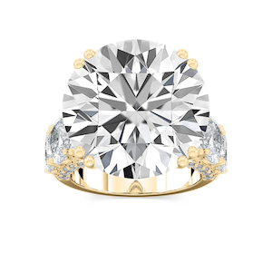 Ophelia 27 ¼ ctw Round Lab Grown Diamond Graduated Side Stone Engagement Ring - Signature Collection