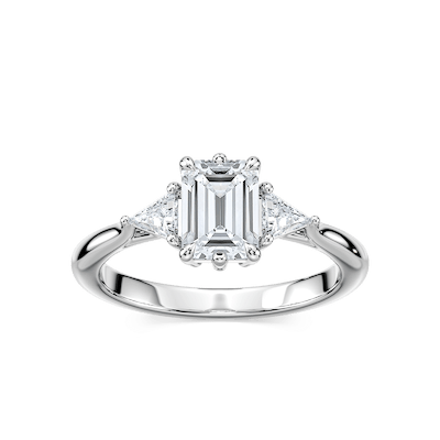 Elizabeth Lab Grown Diamond Six Prong Three Stone Engagement Ring