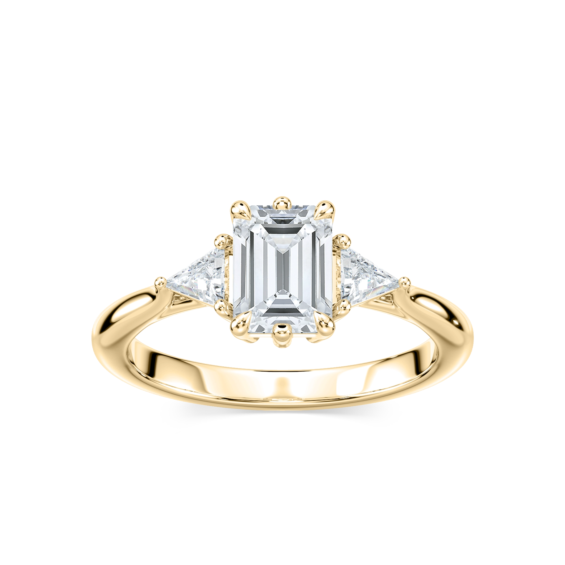 Elizabeth Lab Grown Diamond Six Prong Three Stone Engagement Ring