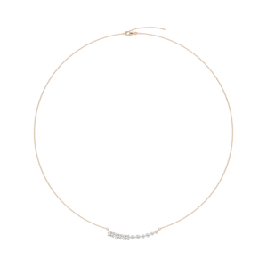 1 ¼ ctw Oval and Round Lab Grown Diamond Graduated Curved Bar Necklace - 18 Inches