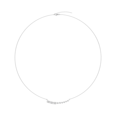 1 ¼ ctw Oval and Round Lab Grown Diamond Graduated Curved Bar Necklace - 18 Inches