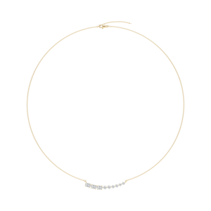 1 ¼ ctw Oval and Round Lab Grown Diamond Graduated Curved Bar Necklace - 18 Inches