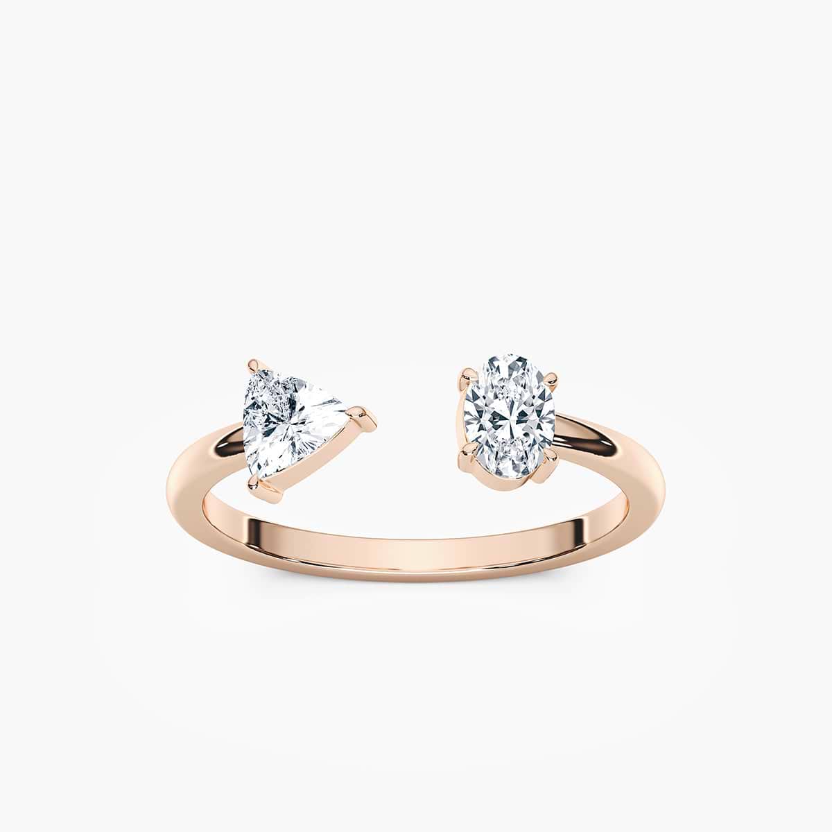 Keria 1/2 ctw Oval and Trillion Lab Grown Diamond Open Toi et Moi Engagement Ring