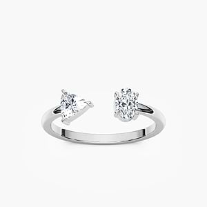 1/2 ctw Oval and Trillion Lab Grown Diamond Open Two Stone Ring