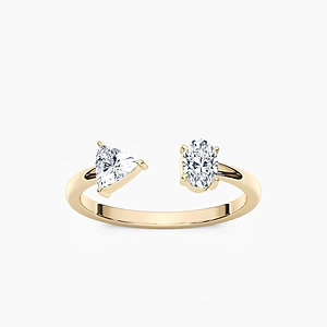 1/2 ctw Oval and Trillion Lab Grown Diamond Open Two Stone Ring