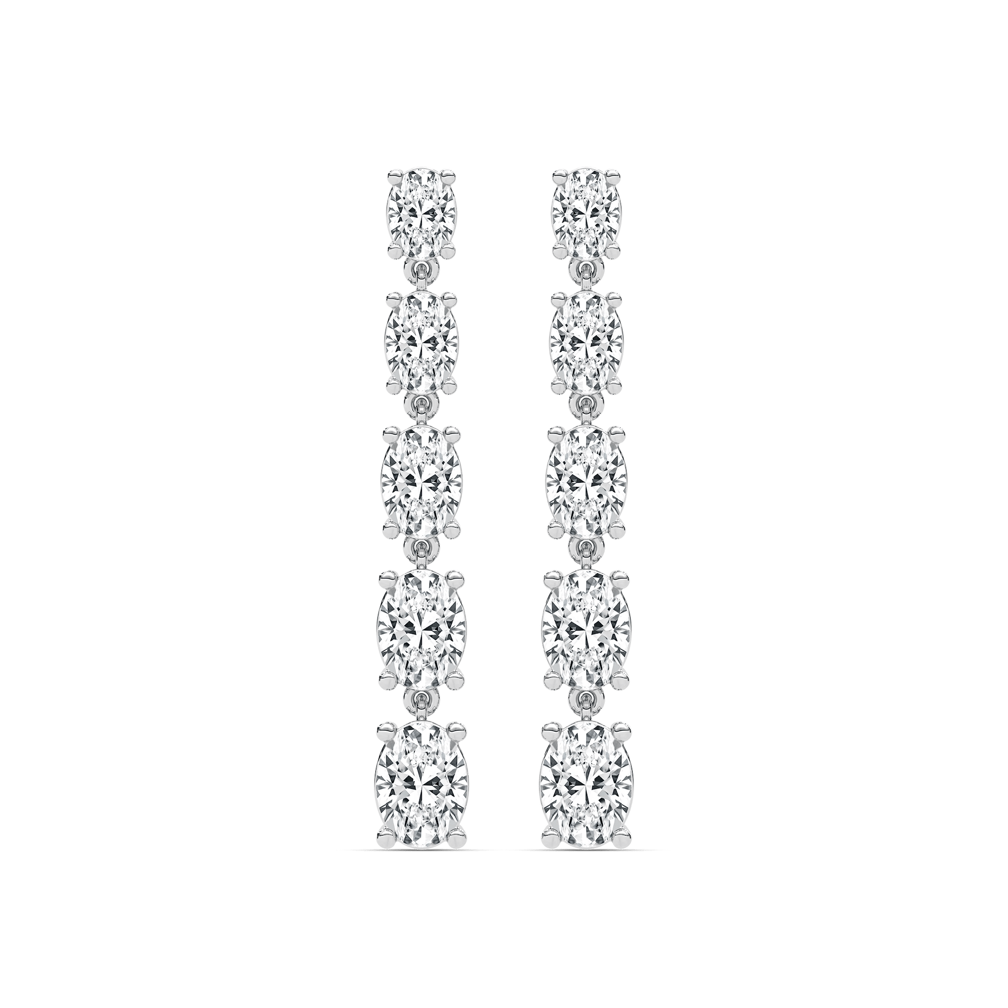 4 ctw Oval Lab Grown Diamond Dangle Earrings