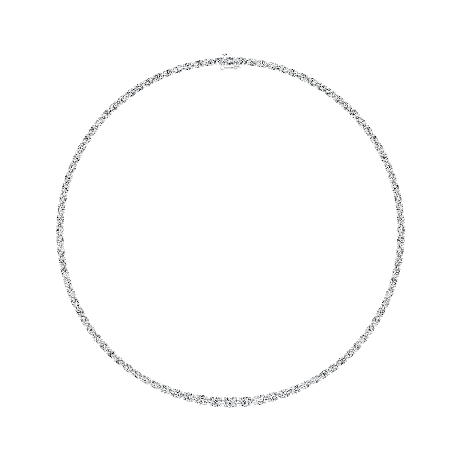 19 ⅞ ctw Oval Lab Grown Diamond East West Tennis Necklace - 18 Inches - Signature Collection