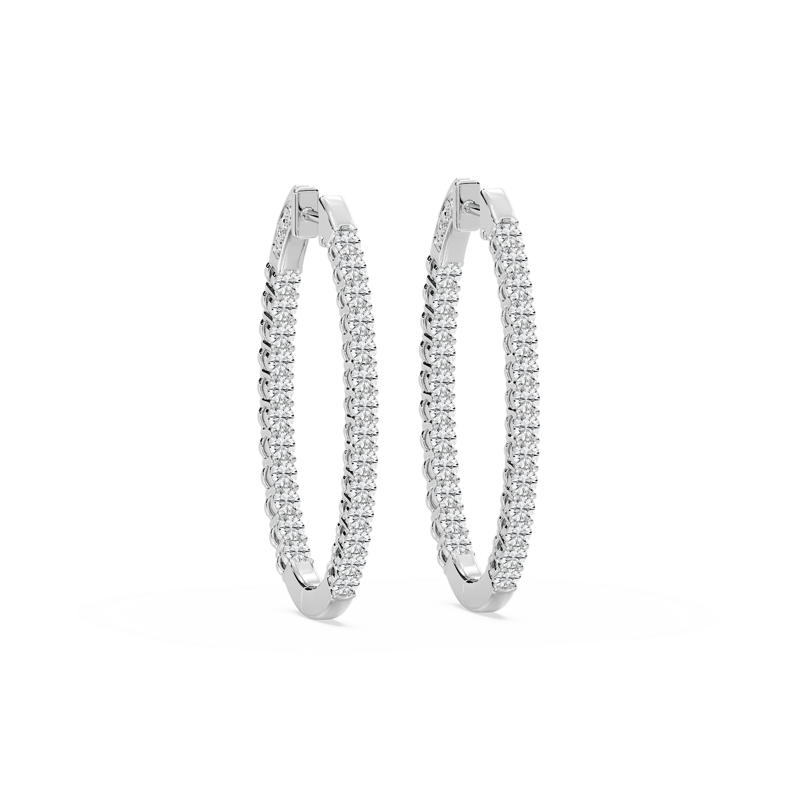 Oval Inside-Out Hoops in Rose Gold