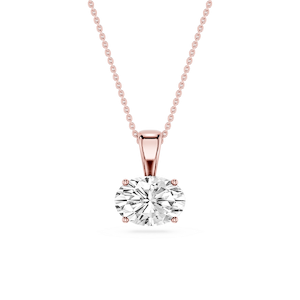 Oval Lab Grown Diamond 4 Prong East West Bail Pendant - 16 to 18 Inches