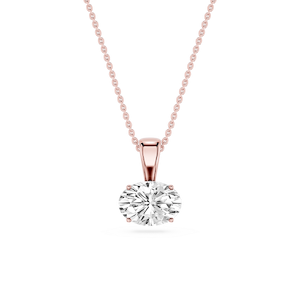 Oval Lab Grown Diamond 4 Prong East West Bail Pendant - 16 to 18 Inches