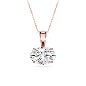 Oval Lab Grown Diamond 4 Prong East West Bail Pendant - 16 to 18 Inches