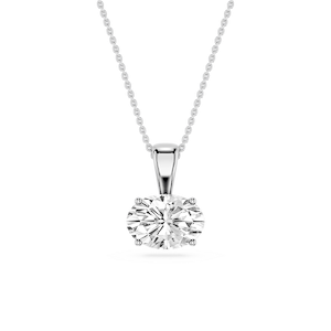 Oval Lab Grown Diamond 4 Prong East West Bail Pendant - 16 to 18 Inches