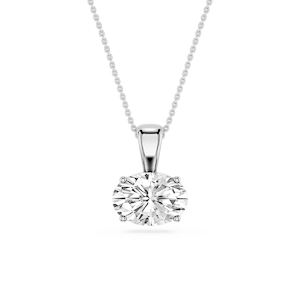 Oval Lab Grown Diamond 4 Prong East West Bail Pendant - 16 to 18 Inches