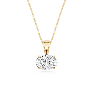 Oval Lab Grown Diamond 4 Prong East West Bail Pendant - 16 to 18 Inches