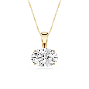 Oval Lab Grown Diamond 4 Prong East West Bail Pendant - 16 to 18 Inches