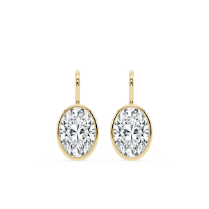 Oval Lab Grown Diamond Bezel Drop Earrings