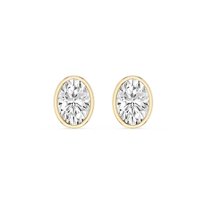 Oval Lab Grown Diamond Bezel Set Stud Earrings