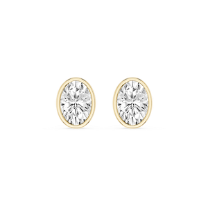 Oval Lab Grown Diamond Bezel Set Stud Earrings