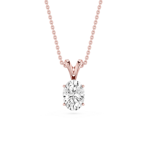 Oval Lab Grown Diamond Double Bail Pendant - 16 to 18 Inches
