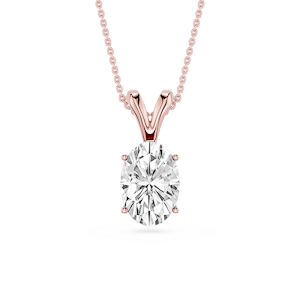 Oval Lab Grown Diamond Double Bail Pendant - 16 to 18 Inches