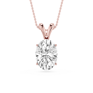 Oval Lab Grown Diamond Double Bail Pendant - 16 to 18 Inches