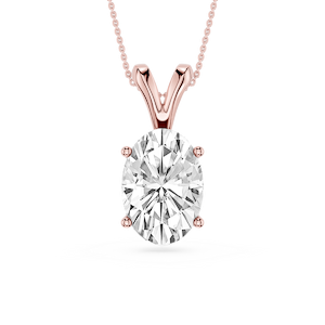 Oval Lab Grown Diamond Double Bail Pendant - 16 to 18 Inches