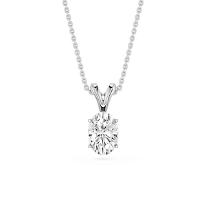 Oval Lab Grown Diamond Double Bail Pendant - 16 to 18 Inches