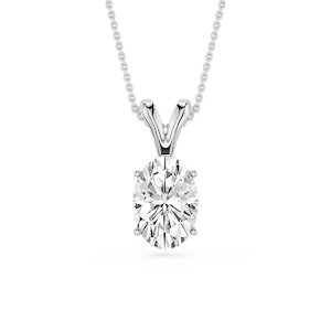 Oval Lab Grown Diamond Double Bail Pendant - 16 to 18 Inches