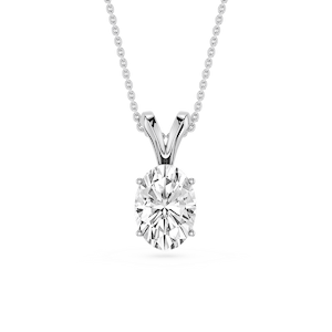 Oval Lab Grown Diamond Double Bail Pendant - 16 to 18 Inches
