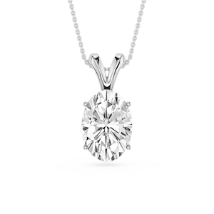 Oval Lab Grown Diamond Double Bail Pendant - 16 to 18 Inches