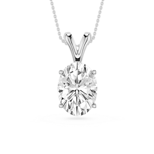 Oval Lab Grown Diamond Double Bail Pendant - 16 to 18 Inches