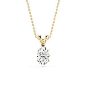 Oval Lab Grown Diamond Double Bail Pendant - 16 to 18 Inches