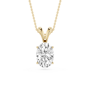 Oval Lab Grown Diamond Double Bail Pendant - 16 to 18 Inches