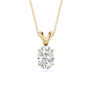 Oval Lab Grown Diamond Double Bail Pendant - 16 to 18 Inches