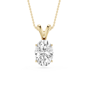 Oval Lab Grown Diamond Double Bail Pendant - 16 to 18 Inches