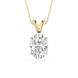 Oval Lab Grown Diamond Double Bail Pendant - 16 to 18 Inches