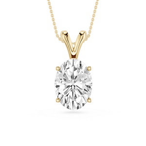 Oval Lab Grown Diamond Double Bail Pendant - 16 to 18 Inches