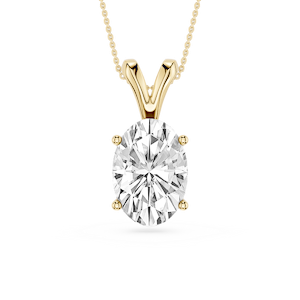 Oval Lab Grown Diamond Double Bail Pendant - 16 to 18 Inches
